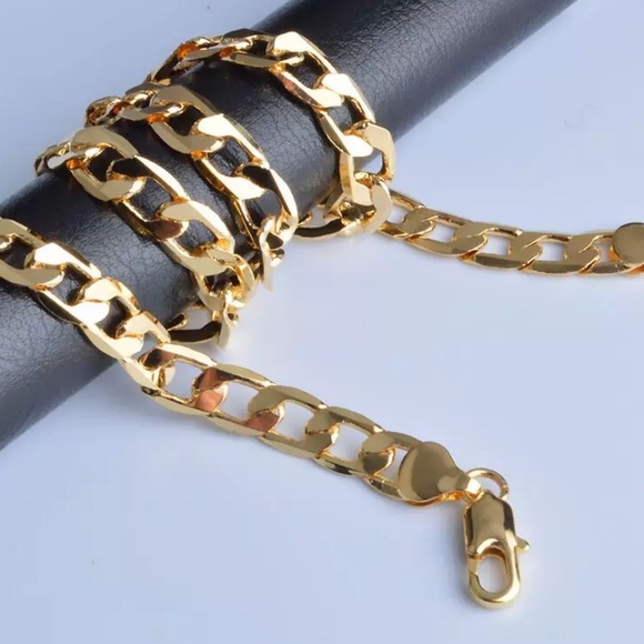 NEW 18K GOLD 10MM CHAIN NECKLACE - Picture 3 of 3